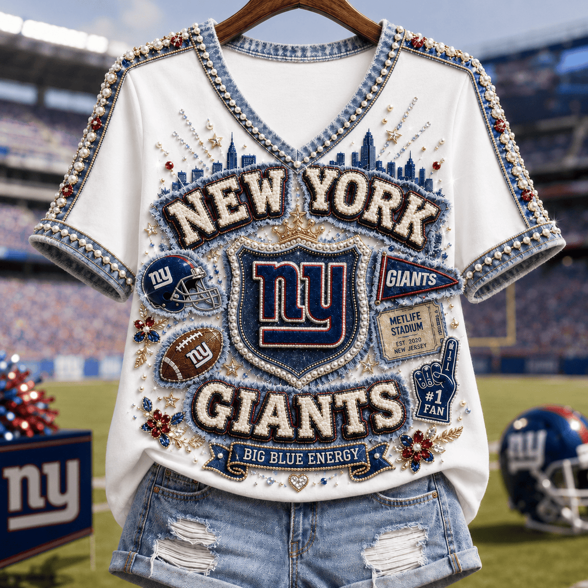 Premium NYG V-neck Shirt NTNA