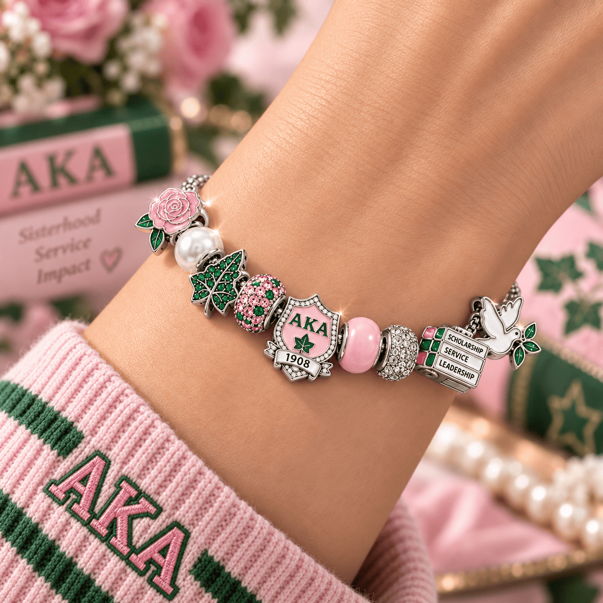 AKA Silver Charm Bracelet Set BMD