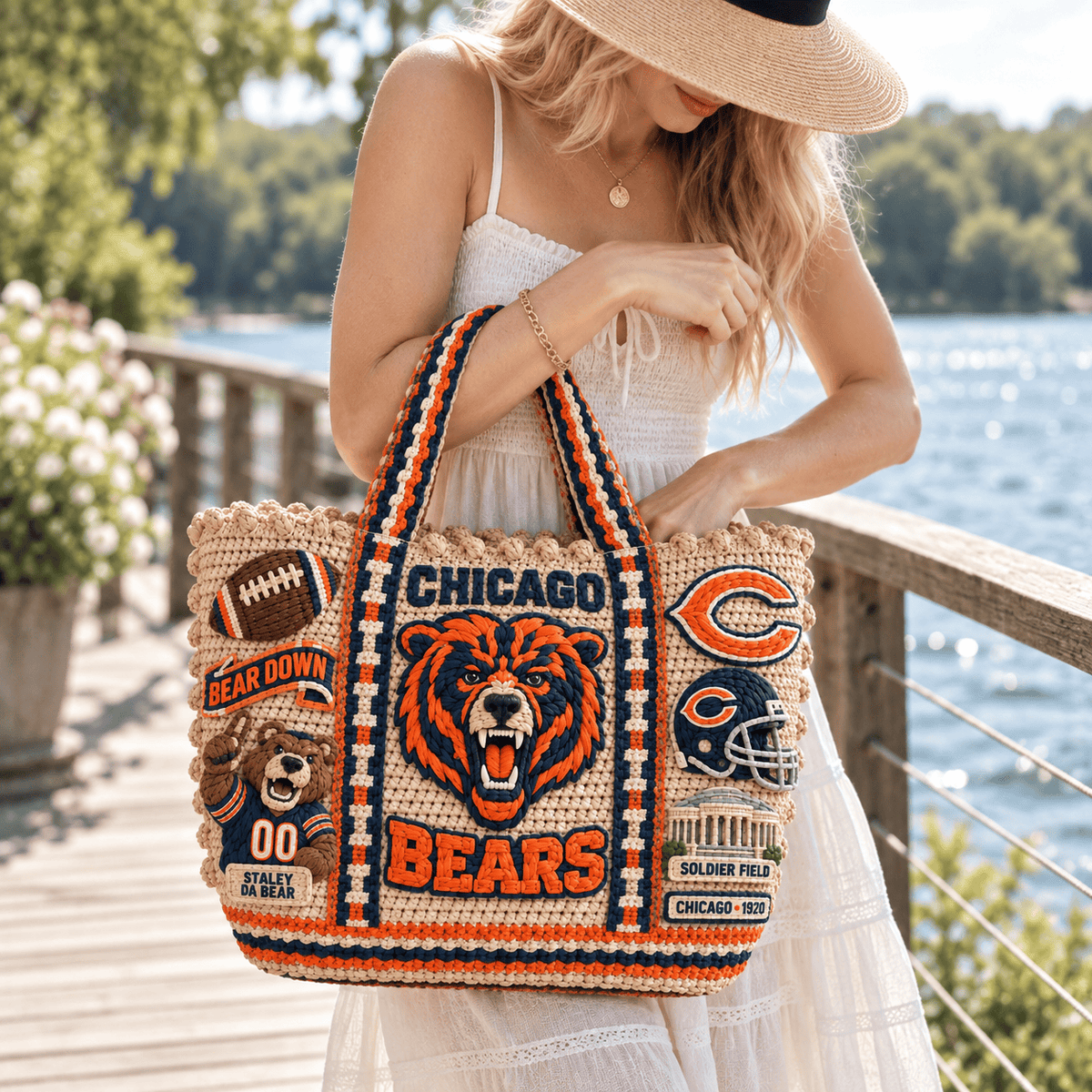 CCB Straw-Style Embellished Tote Bag NTKO