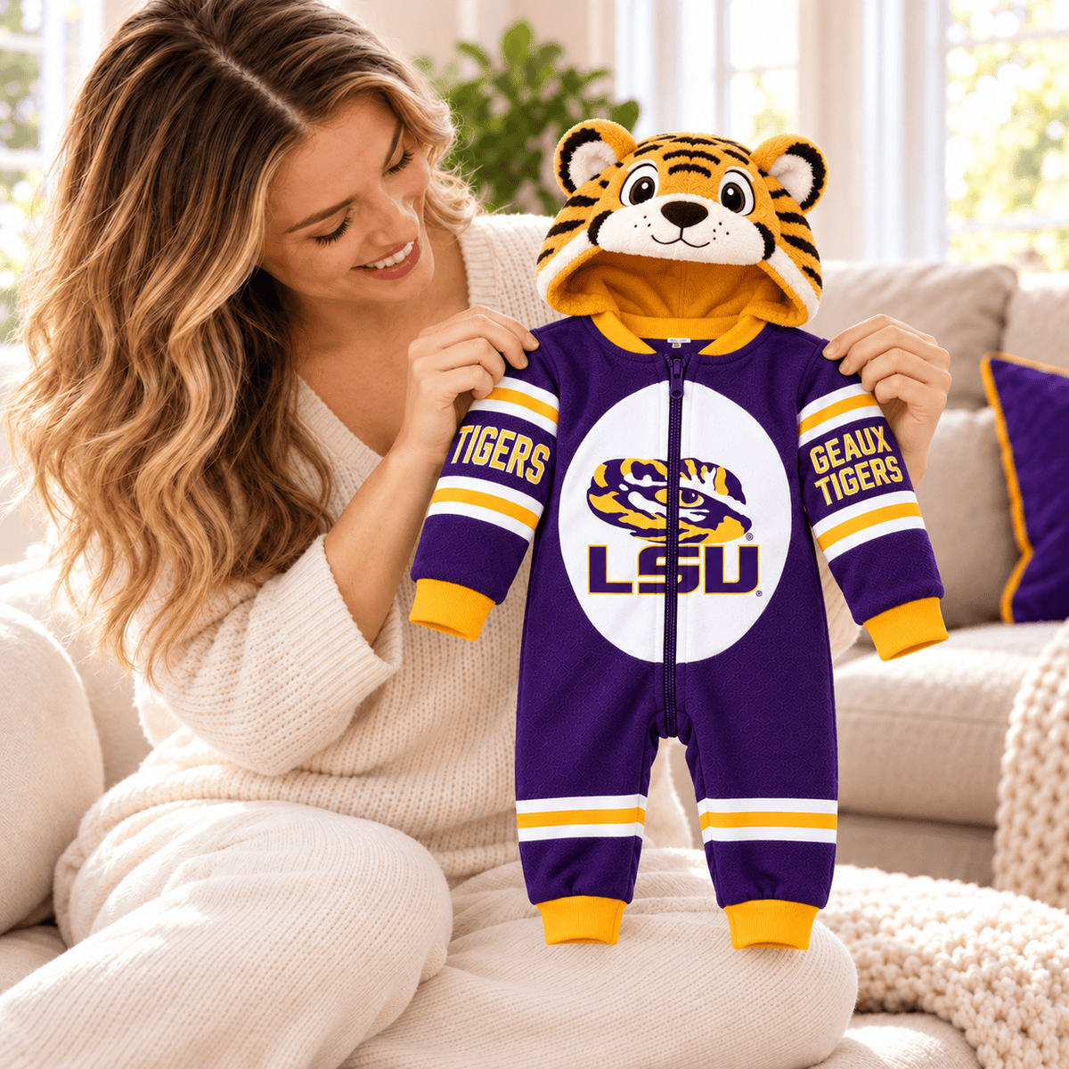 LSU Premium Hooded Romper TMH