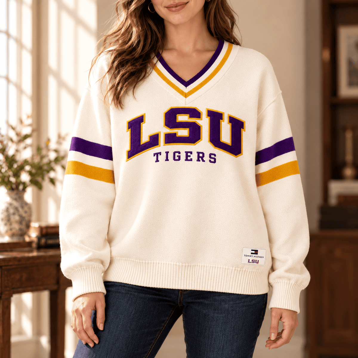 LSU Varsity V-Neck Sweater PNPA