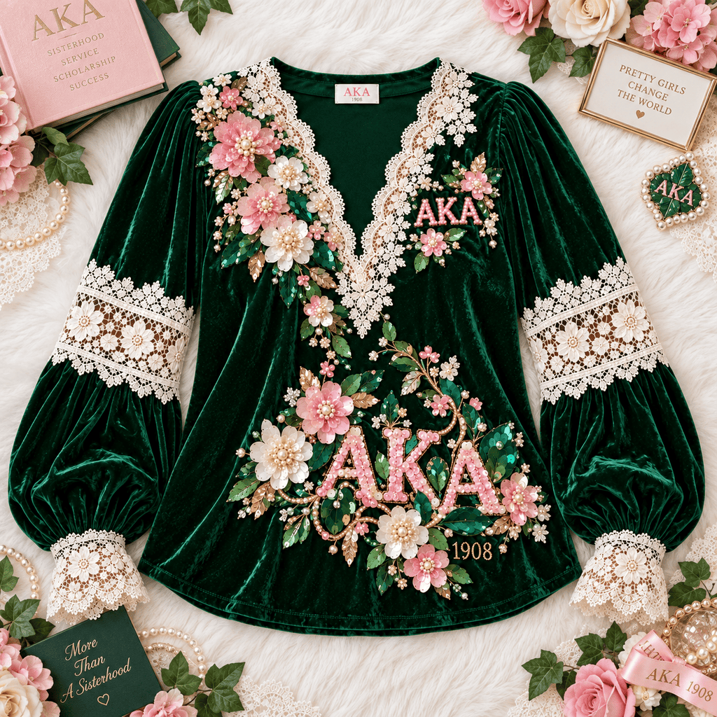 AKA Lace-Trimmed Women’s Blouse HTTT