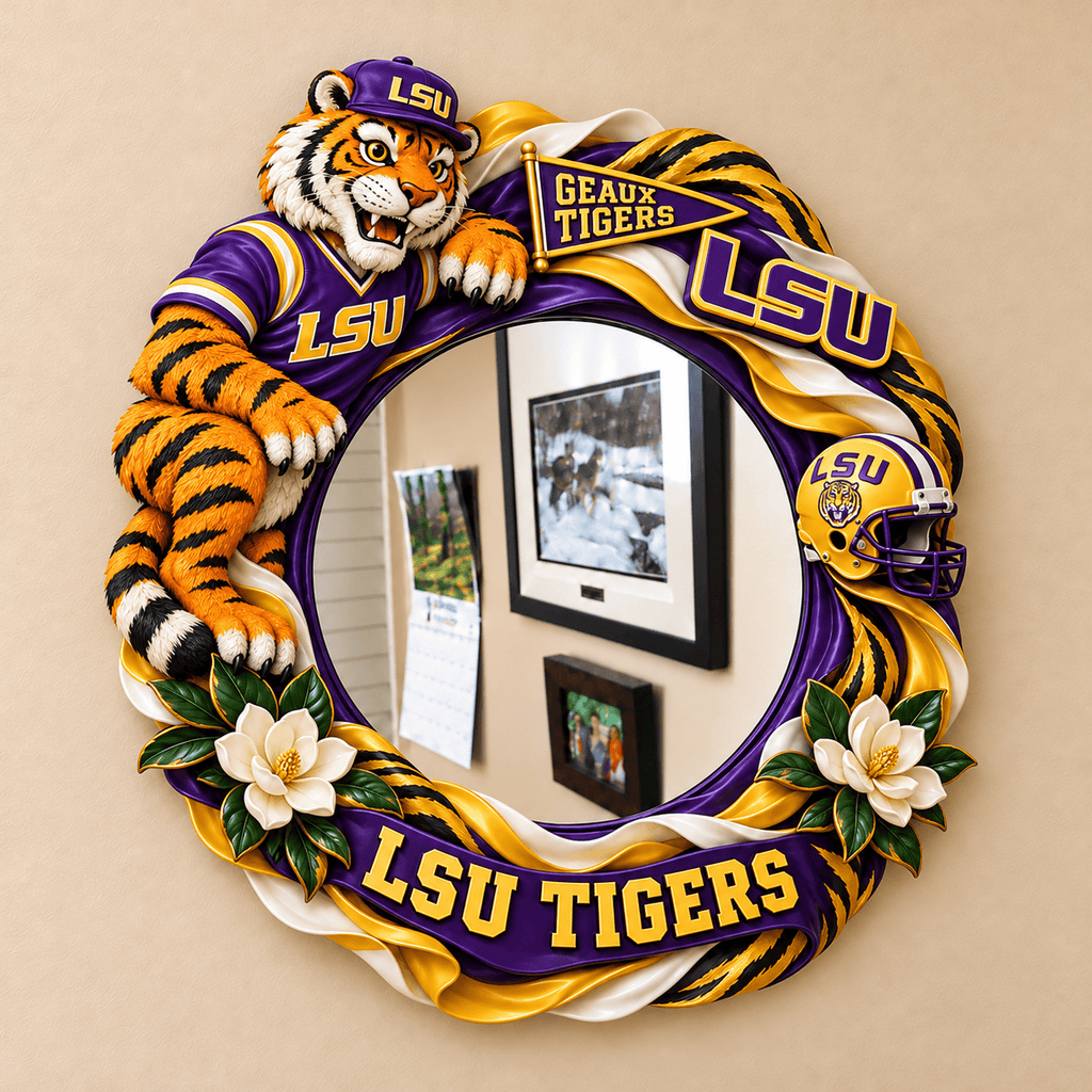 LSU 3D Mascot Wall Mirror DNBN