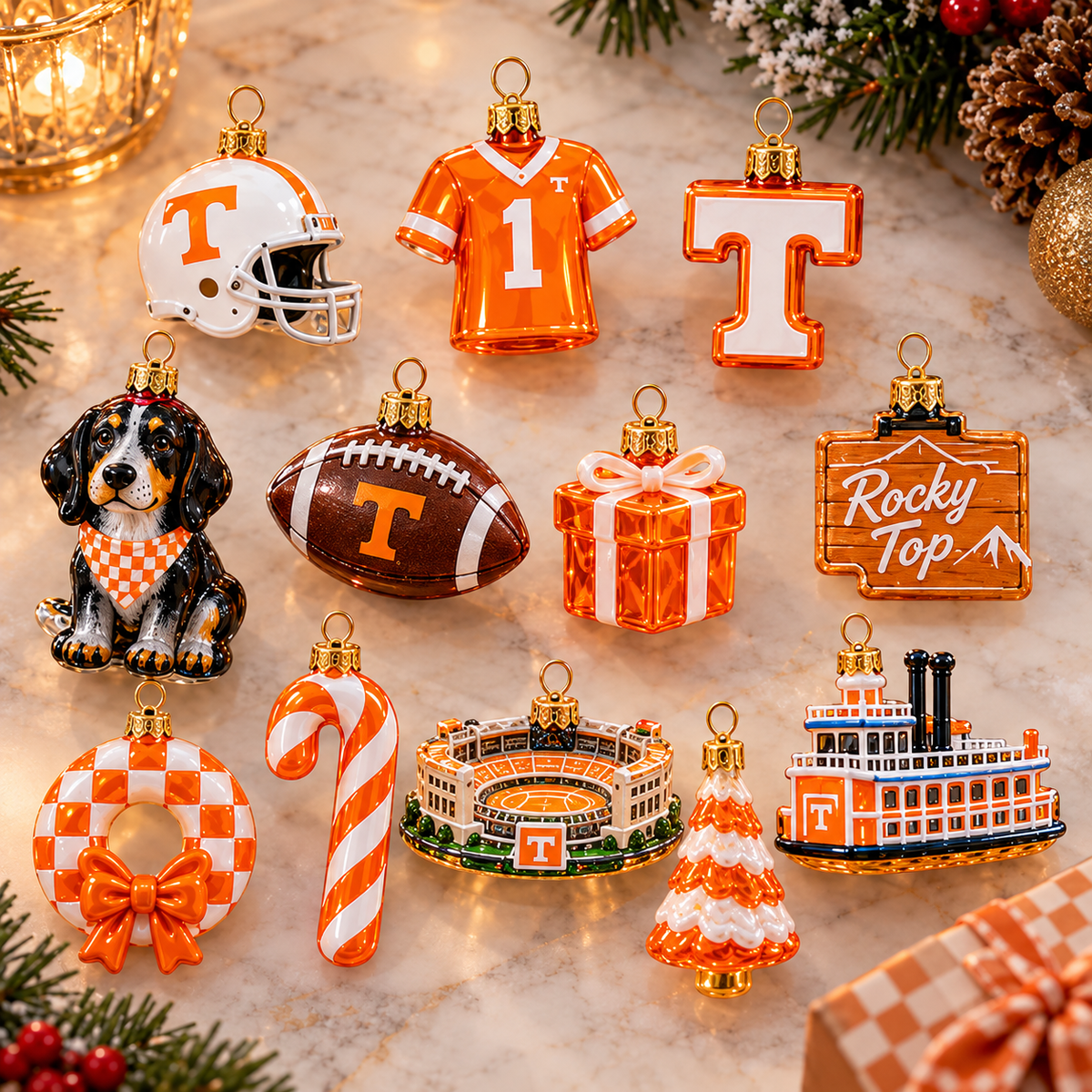 TVF Premium Glass Christmas Tree With Ornaments TNSM
