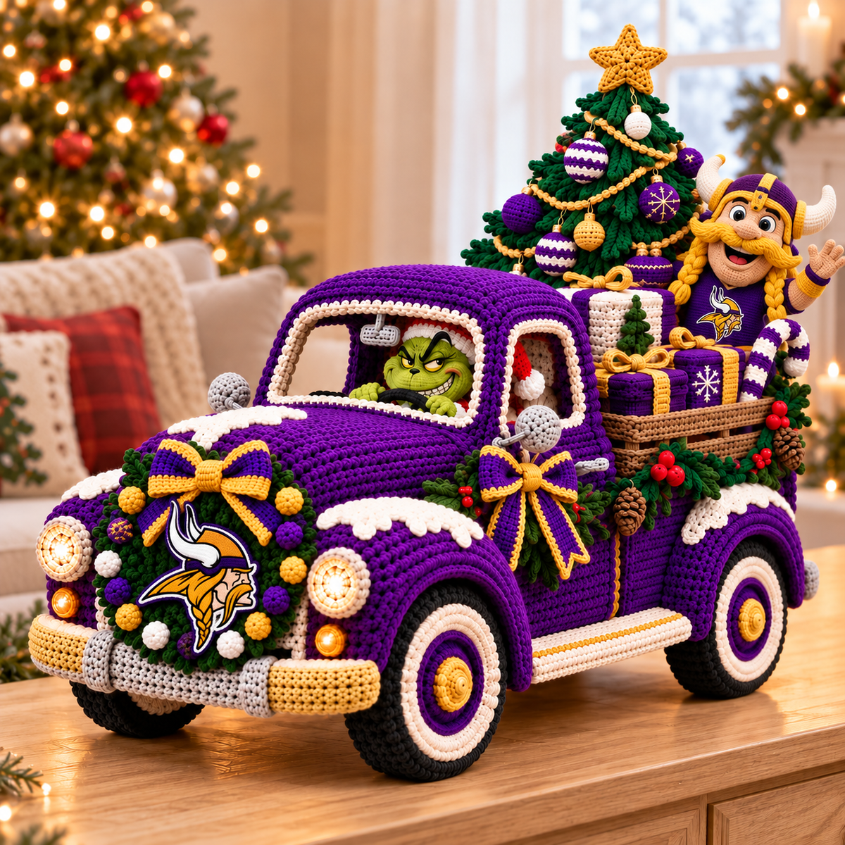MNVK Cozy Christmas Holiday Truck Decor PNPA